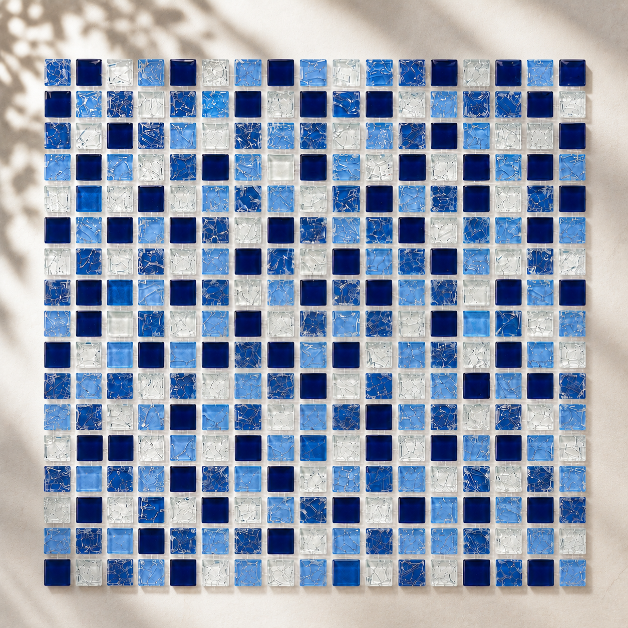 Blue Blend Glass Mosaic Pool Tile – 0.6” x 0.6” Premium Swimming Pool & Spa Tile