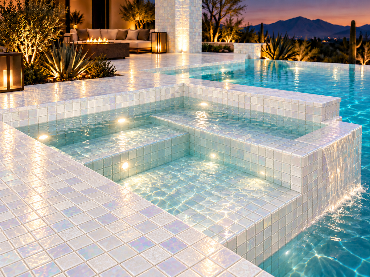 White Pearl Iridescent Glass Mosaic FF-7025-3